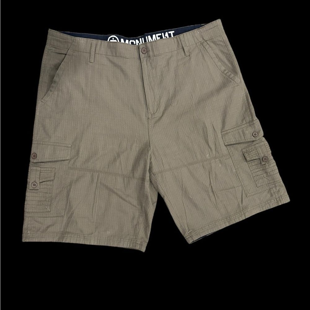 Men’s Tan Big & Tall Size Cargo Utility Shorts by Monument  -size 44